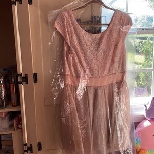 Pink Glittery and Lace Short dress-S 13